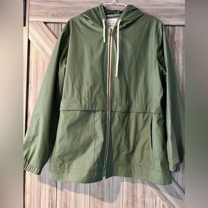 Forest Green Rain Jacket with Hood